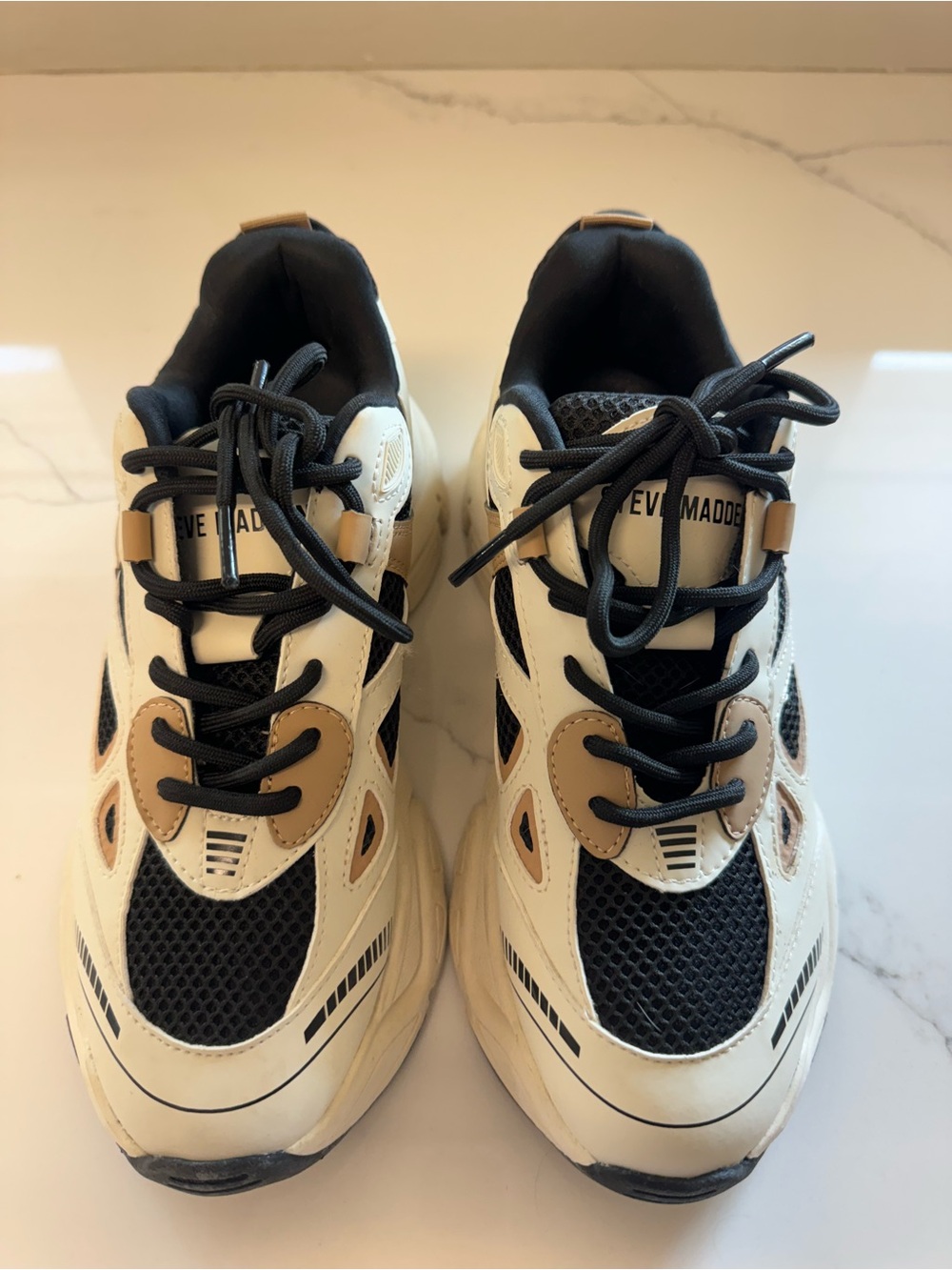 Steve Madden Cream, Black & Tan Athletic Sneakers
